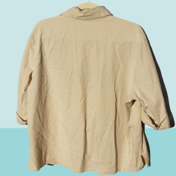 Dress Barn Casual Button Down Tan Tunic - 14/16 - Picture 2 of 7